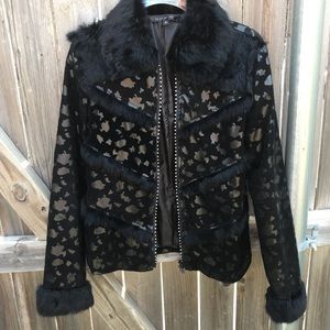SHE’S Jacket - Black with Fur Size Small EUC